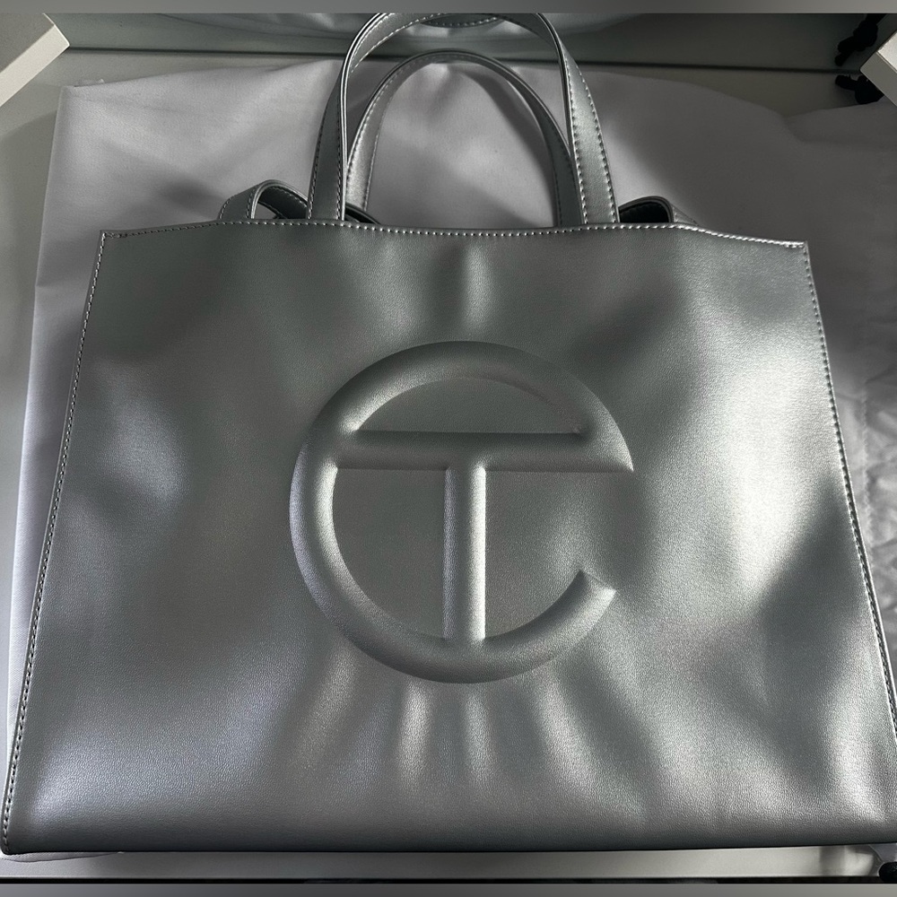 Telfar Silver Medium Tote Bag